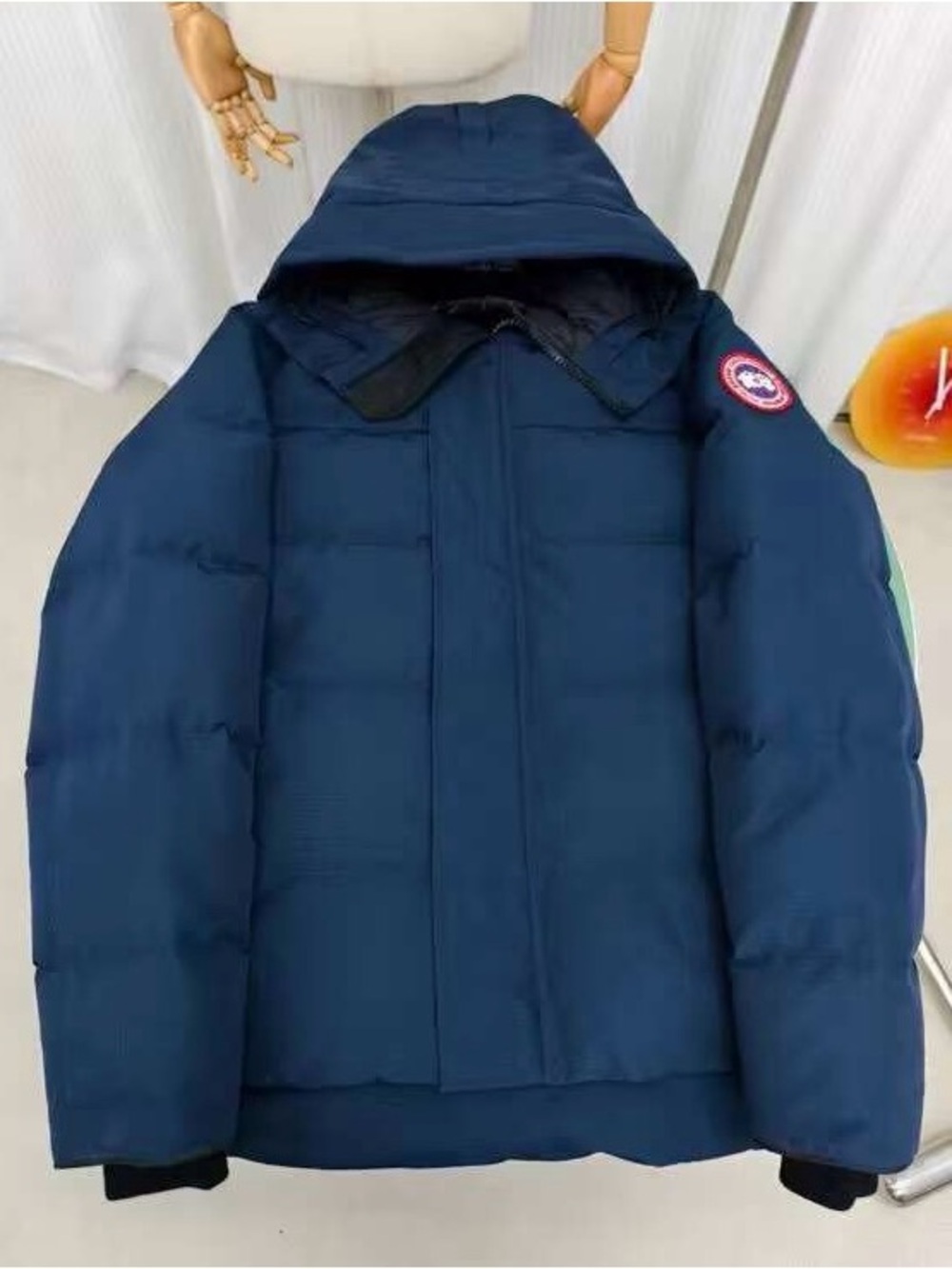 Canada Goose Navy Hooded Women's Down Puffer Jacket